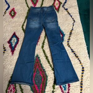 WAX JEAN Women's Destructed Flare Jeans in Sustainable Denim